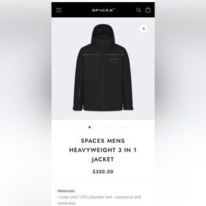 SPACEX Heavyweight 3 in 1 Jacket Men’s size 2XL - Fleece zip up interior.